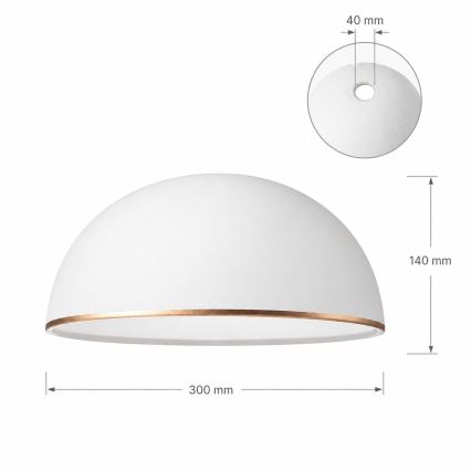 Vetro di ricambio per lampadario RETRO, ANTICO E27, Ø 30 cm, bianco/bronzo