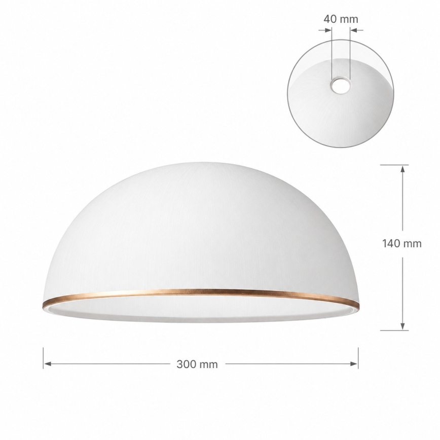 Vetro di ricambio per lampadario RETRO, ANTICO E27, Ø 30 cm, bianco/bronzo