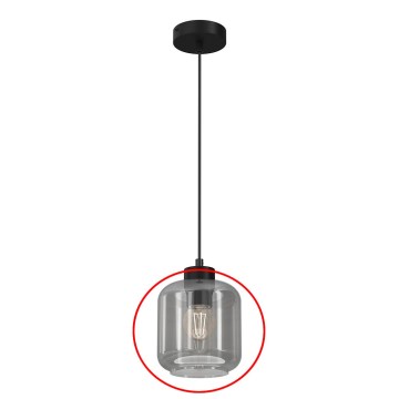 Vetro di ricambio per lampadario SOMBRA E27, diametro 16 cm, grigio fumé