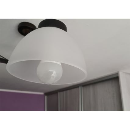 Vetro di ricambio per lampadario con attacco E27, Ø 18 cm, in vetro opalino