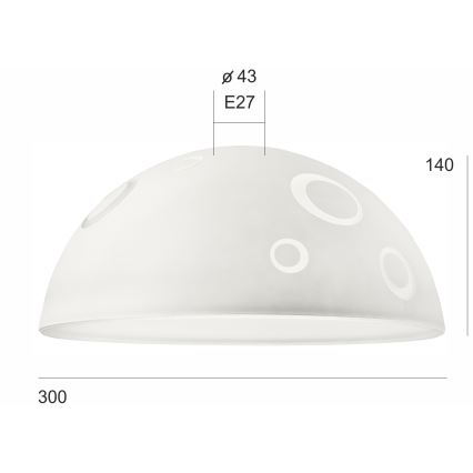 Vetro di ricambio per lampadario SFERA E27 140x300 mm bianco