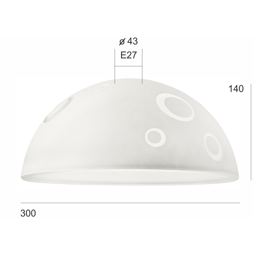 Vetro di ricambio per lampadario SFERA E27 140x300 mm bianco