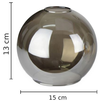 Vetro di ricambio per lampadario LACRIMA SMOKY E27 diametro 15 cm nero fumé