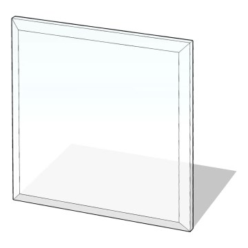 Vetro sotto il camino 1000x1000x8 mm quadrato