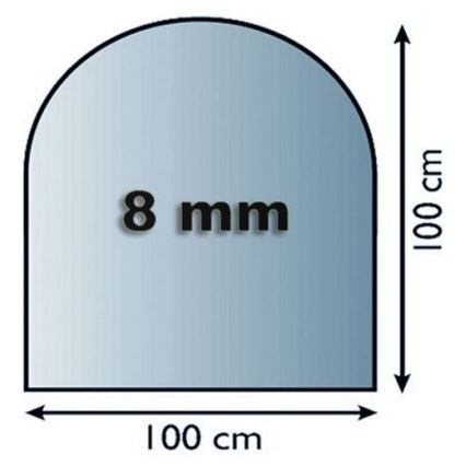 Vetro sotto il camino 1000x1000x8 mm semi-arco