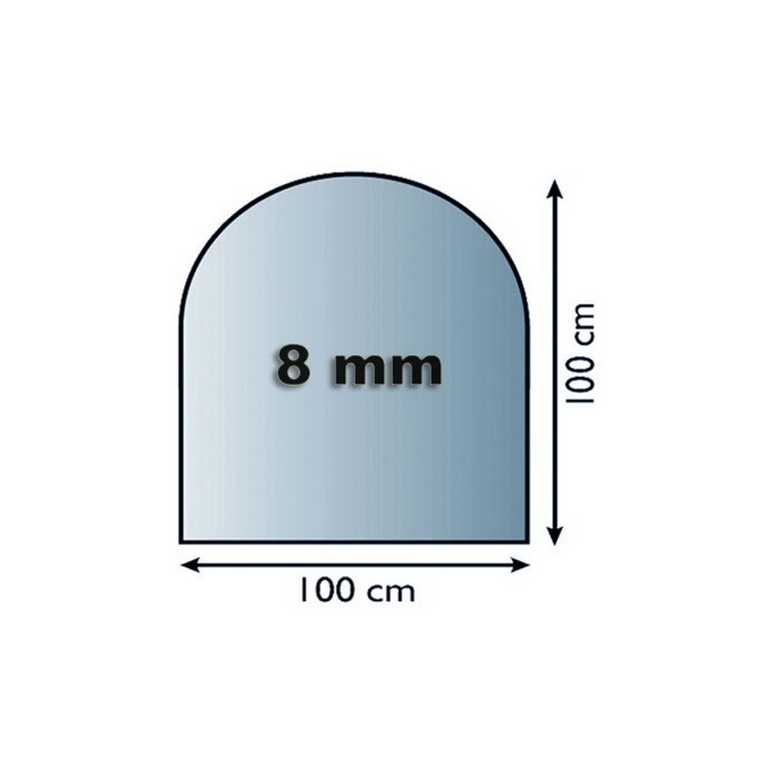 Vetro sotto il camino 1000x1000x8 mm semi-arco