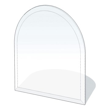 Vetro sotto il camino 1100x1000x8 mm semi-arco
