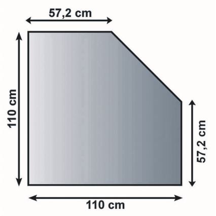 Vetro sotto il camino 1100x1100x8 mm quadrato smussato