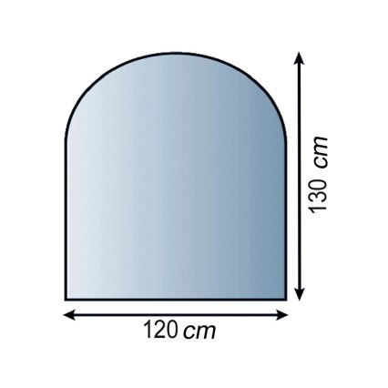 Vetro sotto il camino 1300x1200x8 mm semi-arco