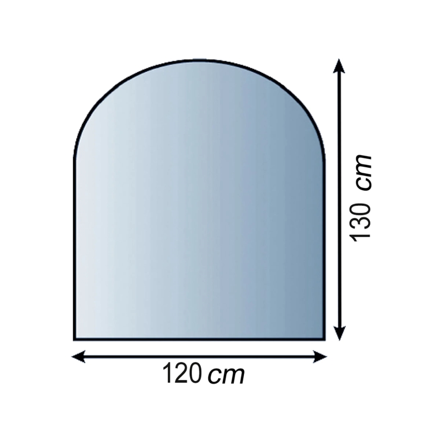 Vetro sotto il camino 1300x1200x8 mm semi-arco