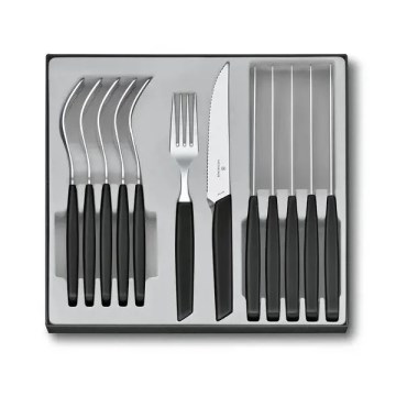 Victorinox - 12-teiliges Besteckset SWISS MODERN, schwarz