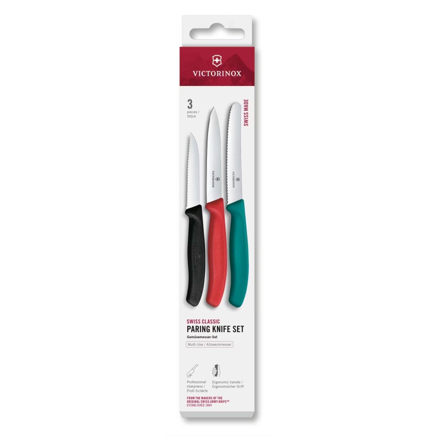 Victorinox - 3-teiliges Gemüsemesserset SWISS CLASSIC, mehrfarbig