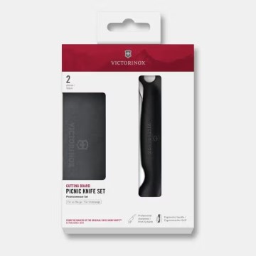 Victorinox - Coltello pieghevole SWISS CLASSIC 11 cm nero + tagliere