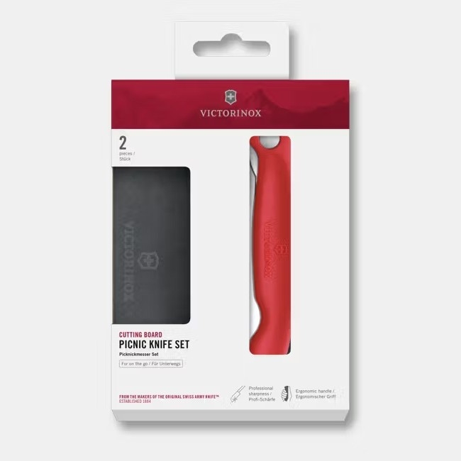 Victorinox - Coltello pieghevole SWISS CLASSIC 11 cm rosso + tagliere