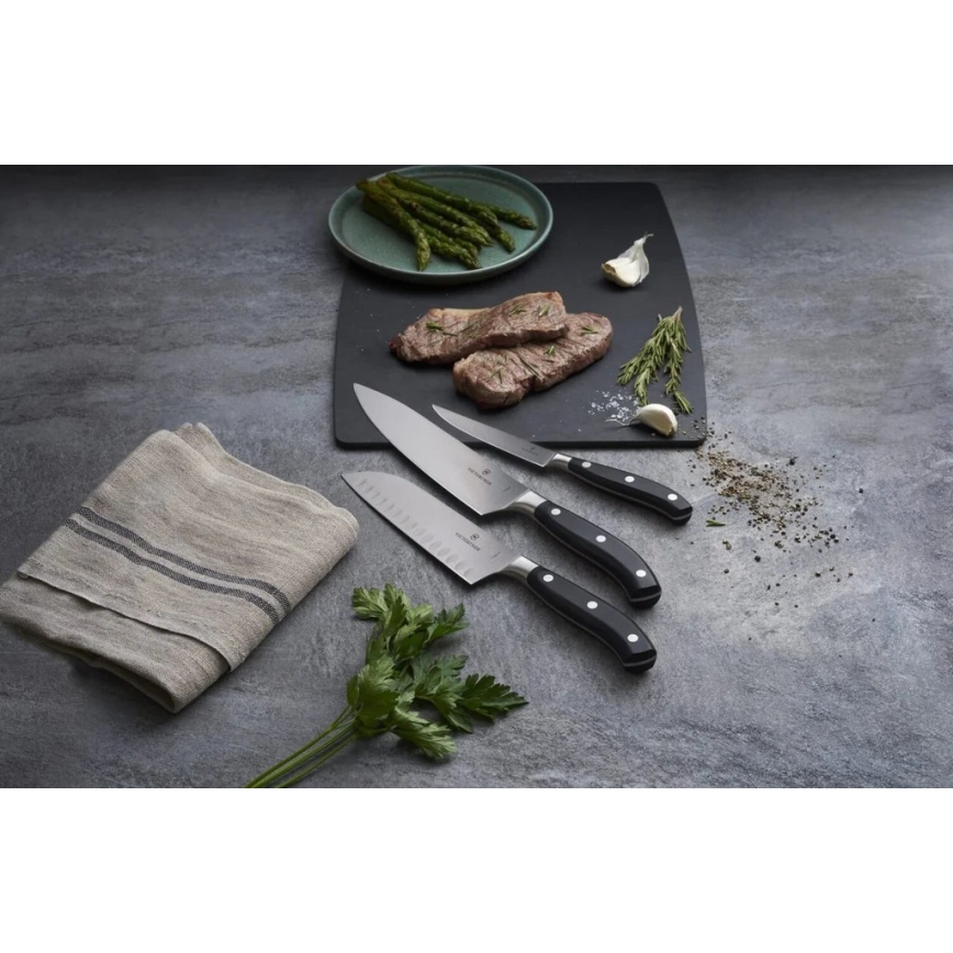 Victorinox - Couteau de cuisine Santoku GRAND MAITRE 17 cm noir