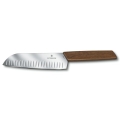 Victorinox - Couteau santoku de cuisine SWISS MODERN 17 cm, manche en noyer