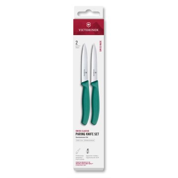 Victorinox - Ensemble de 2 couteaux à légumes SWISS CLASSIC 10 cm, turquoise
