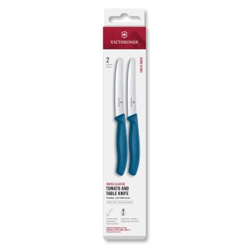 Victorinox - Ensemble de 2 couteaux à légumes SWISS CLASSIC 11 cm, bleu