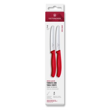 Victorinox - Ensemble de 2 couteaux à légumes SWISS CLASSIC 11 cm, rouge