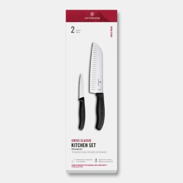 Victorinox - Ensemble de 2 couteaux de cuisine SWISS CLASSIC, noirs