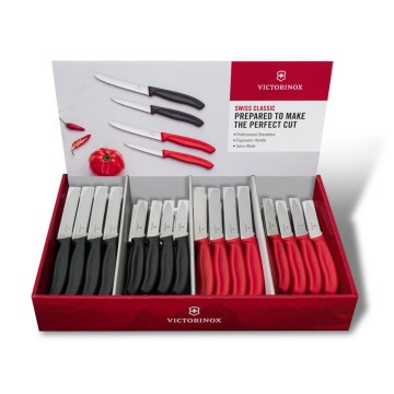 Victorinox - Ensemble de couteaux de cuisine pour légumes SWISS CLASSIC, 80 pièces, noir/rouge