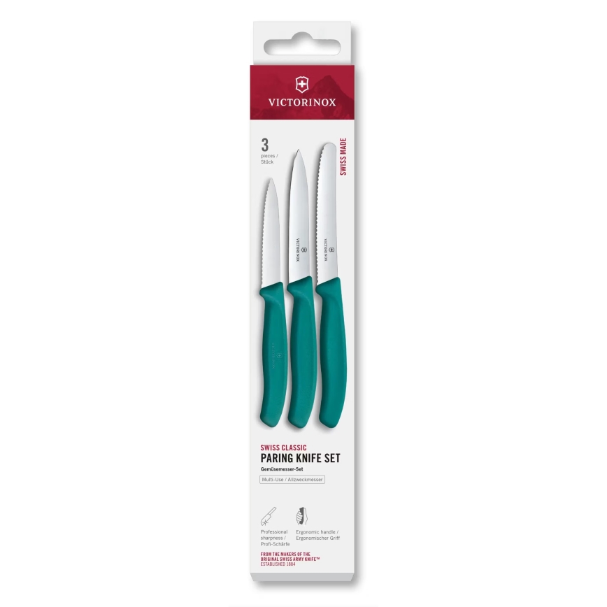Victorinox - Gemüsemesser-Set SWISS CLASSIC, 3-tlg., türkis