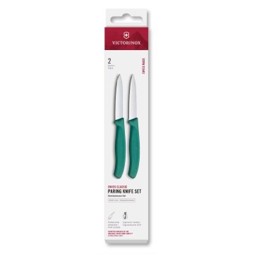 Victorinox - Gemüsemesser-Set SWISS CLASSIC 8 cm 2 Stück türkis