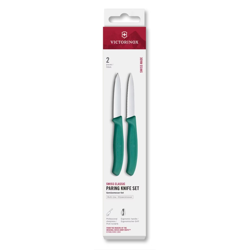 Victorinox - Gemüsemesser-Set SWISS CLASSIC 8 cm 2 Stück türkis