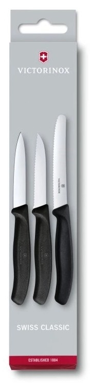 Victorinox - Küchenmesser-Set für Gemüse 3 Stk. schwarz