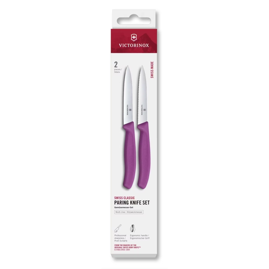 Victorinox - Lot de 2 couteaux à légumes SWISS CLASSIC 10 cm, violet