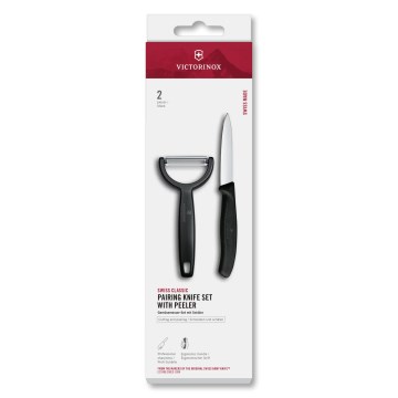 Victorinox - Set con coltello da cucina e pelapatate SWISS CLASSIC nero