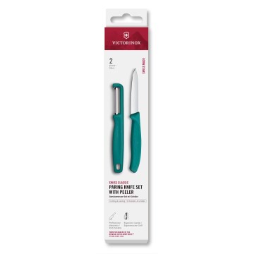 Victorinox - Set con coltello da cucina e pelaverdure SWISS CLASSIC turchese