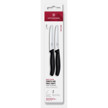 Victorinox - Set di coltelli da cucina per verdure SWISS CLASSIC 11 cm, 2 pezzi, nero