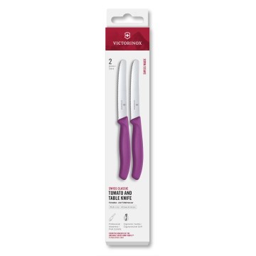Victorinox - Set di coltelli da cucina per verdure SWISS CLASSIC 11 cm, 2 pezzi, viola