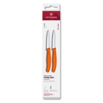 Victorinox - Set di coltelli da cucina per verdure SWISS CLASSIC 8 cm, 2 pezzi, arancione
