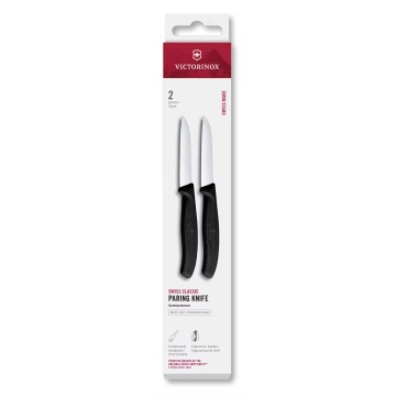 Victorinox - Set di coltelli da cucina per verdure SWISS CLASSIC, lama da 8 cm, 2 pezzi, nero