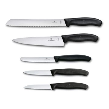 Victorinox - Set di coltelli da cucina SWISS CLASSIC, 5 pezzi, nero