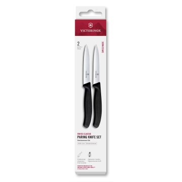 Victorinox - Set di coltelli per verdura SWISS CLASSIC 10 cm, 2 pezzi, nero