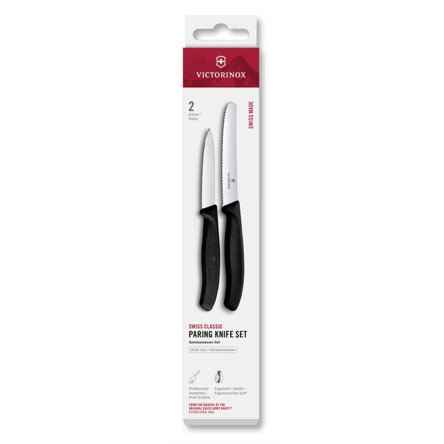 Victorinox - SWISS CLASSIC Gemüsemesserset, 2-teilig, schwarz
