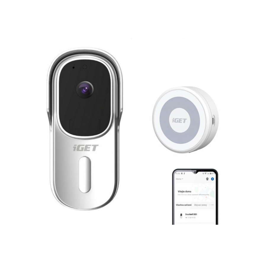 Video-Türklingel mit Bewegungsmelder Full HD 1080p IP65 Wi-Fi weiß + Lautsprecher