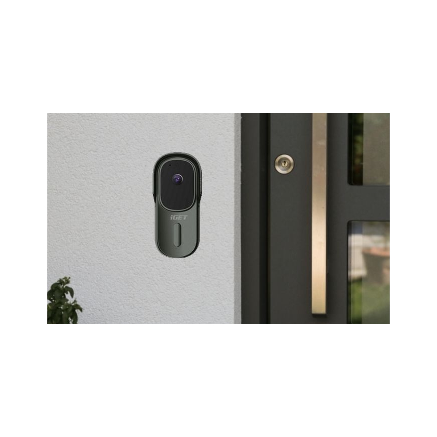 Videocitofono con sensore di movimento Full HD 1080p 5200 mAh IP65 Wi-Fi antracite