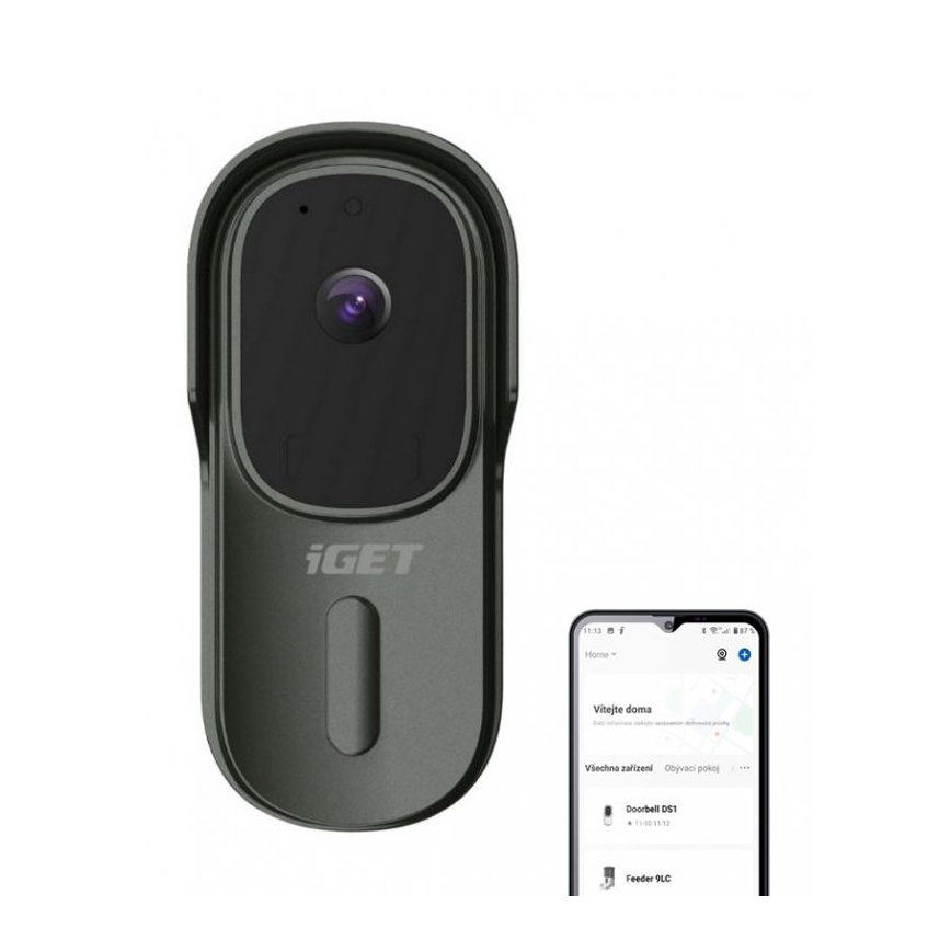 Videocitofono con sensore di movimento Full HD 1080p 5200 mAh IP65 Wi-Fi antracite