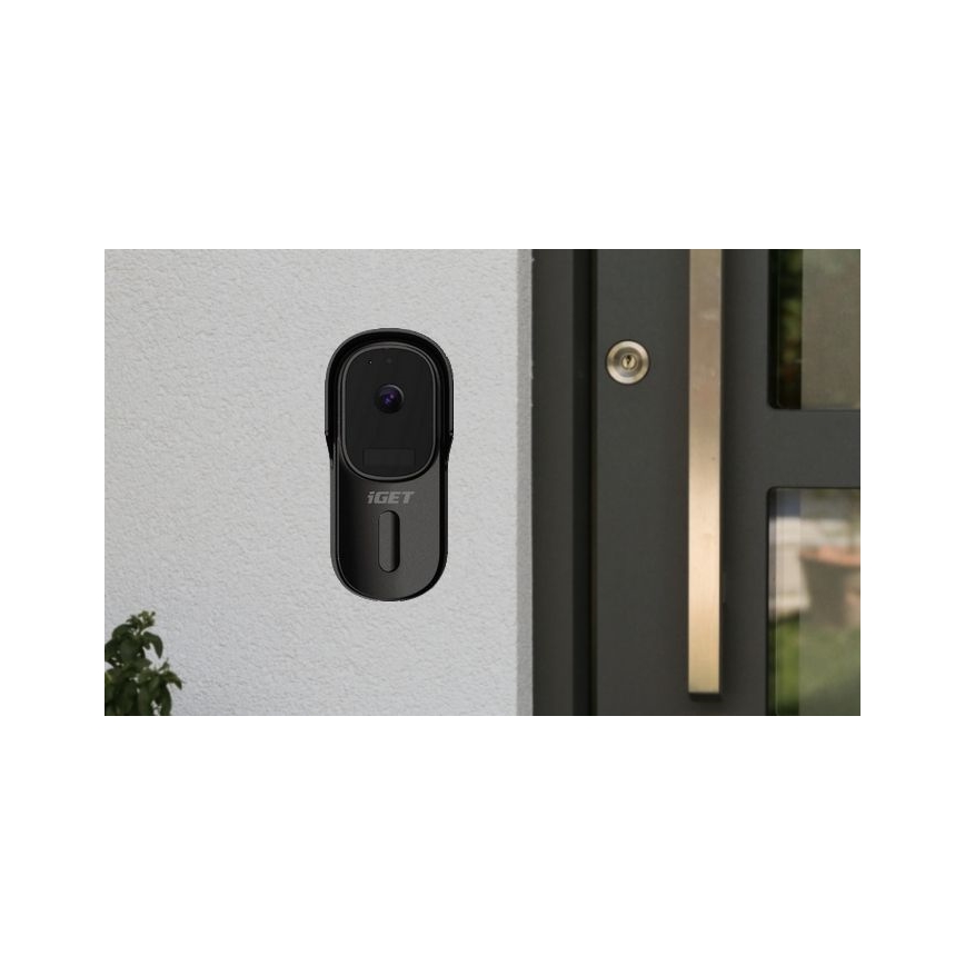 Videocitofono con sensore di movimento Full HD 1080p 5200 mAh IP65 Wi-Fi nero