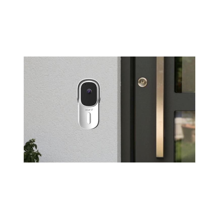 Videocitofono con sensore di movimento Full HD 1080p IP65 Wi-Fi bianco + altoparlante