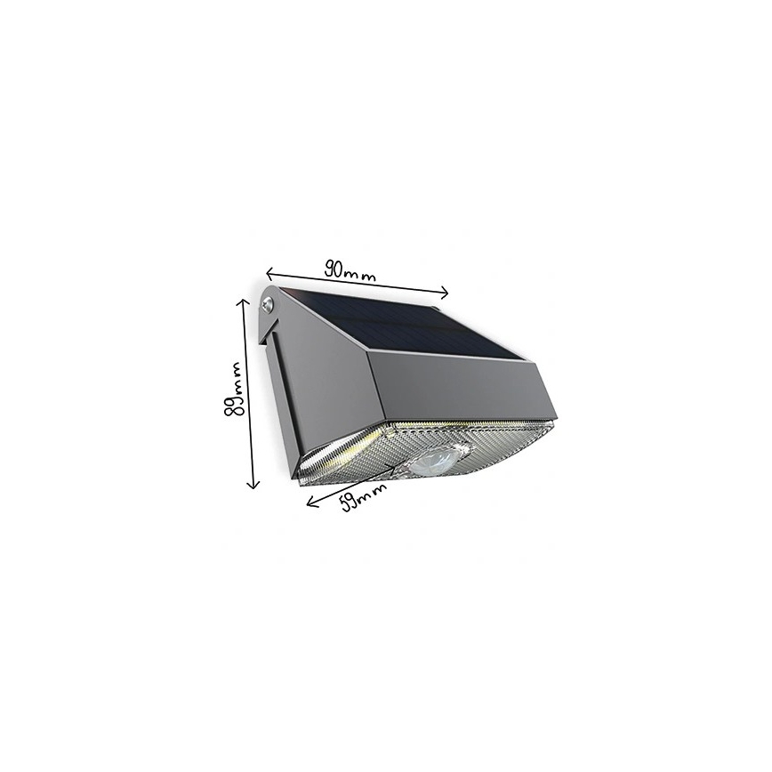 Viking - applique murale solaire LED avec détecteur LED/3,7V IP54 3000/4000K 2000 mAh