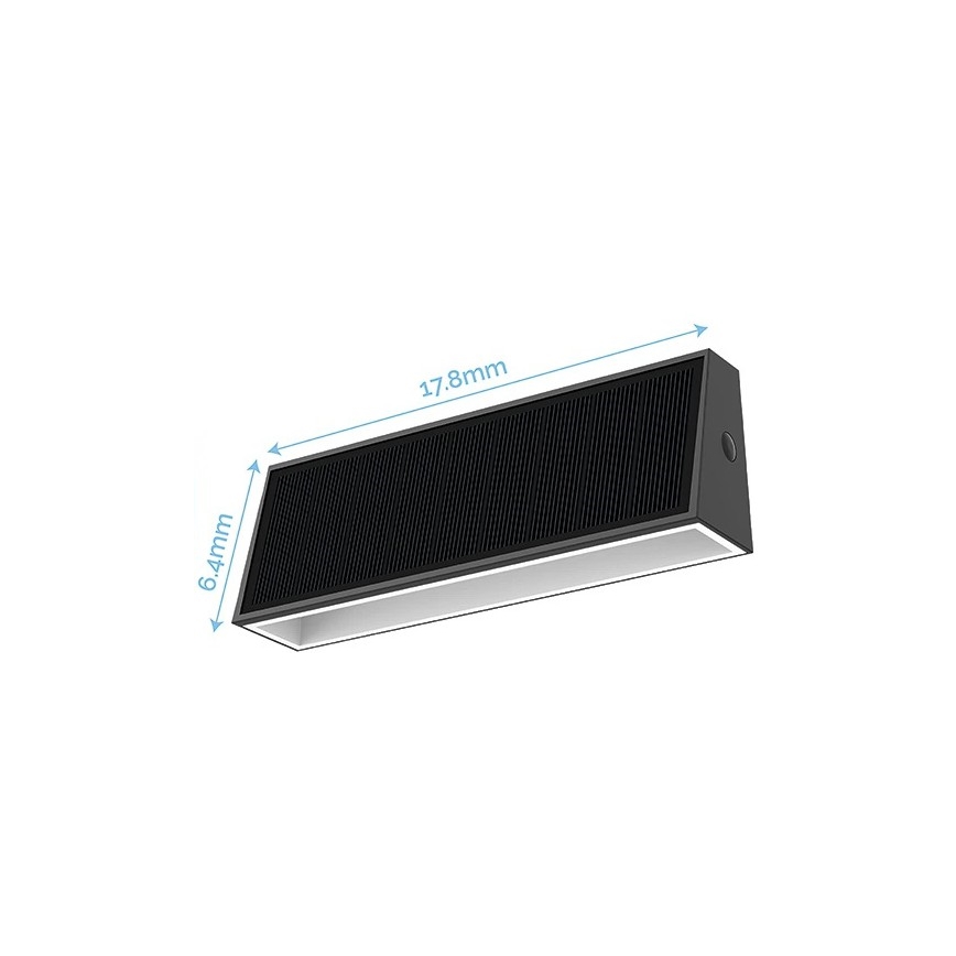 Viking - Lampada da parete solare a LED 1,3W/3,7V IP44 4000K 2000 mAh