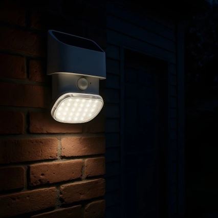 Viking - Lampada da parete solare LED con sensore LED/1W/3,7V IP44 3000/4000K 4000 mAh