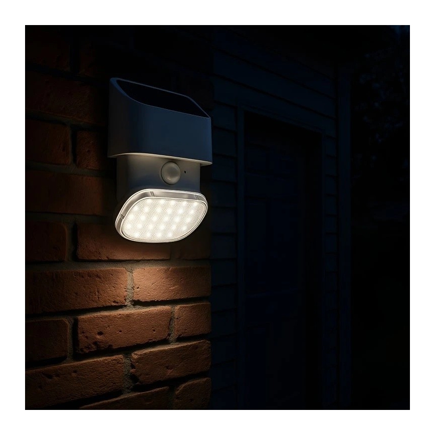 Viking - Lampada da parete solare LED con sensore LED/1W/3,7V IP44 3000/4000K 4000 mAh