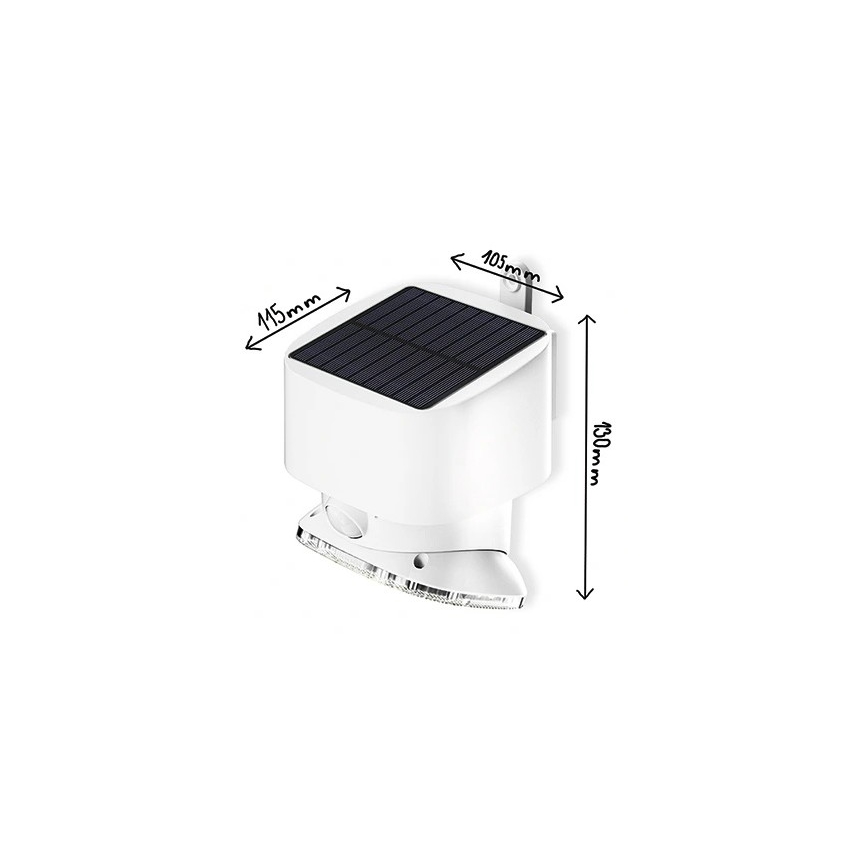 Viking - Lampada da parete solare LED con sensore LED/1W/3,7V IP44 3000/4000K 4000 mAh