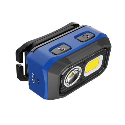 Viking - Lampada frontale LED ricaricabile dimmerabile con sensore, 5V, IPX4, 400 lm, 3xAAA/1000 mAh